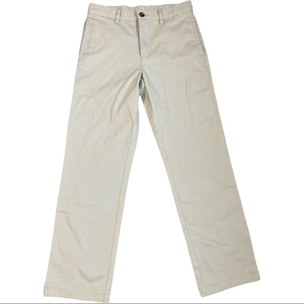 Wonder nation girls size 14R khaki slacks, pockets, inside waist button elastic